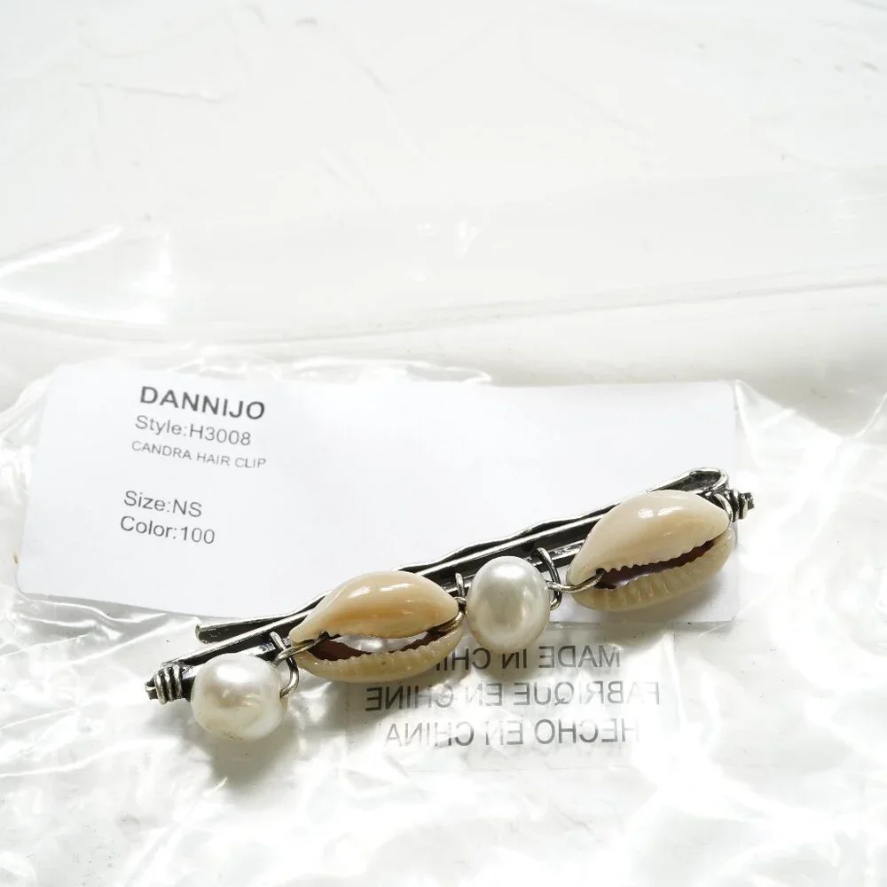 DANNIJO Candra Cowrie Shells Pearls Hair Clip